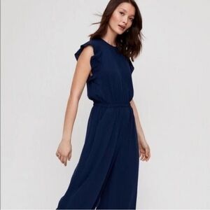 Wilfred Black Ruffle Sleeve Jumpsuit